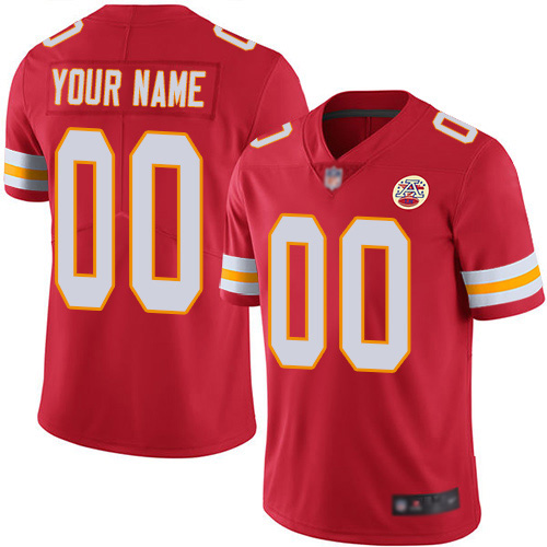 Men Kansas City Chiefs Customized Red Team Color Vapor Untouchable Custom Limited Football Jersey
